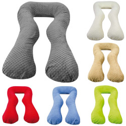 Cojin de embarazo y amamantamiento, pre/post-natal, de multiusos, tela minky, forma U